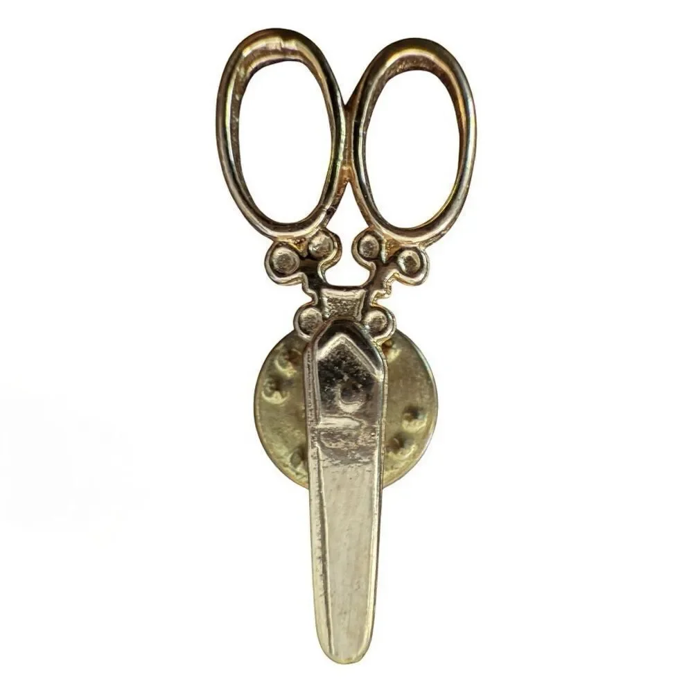Vintage Gold-Tone Scissors Pin – Made in USA